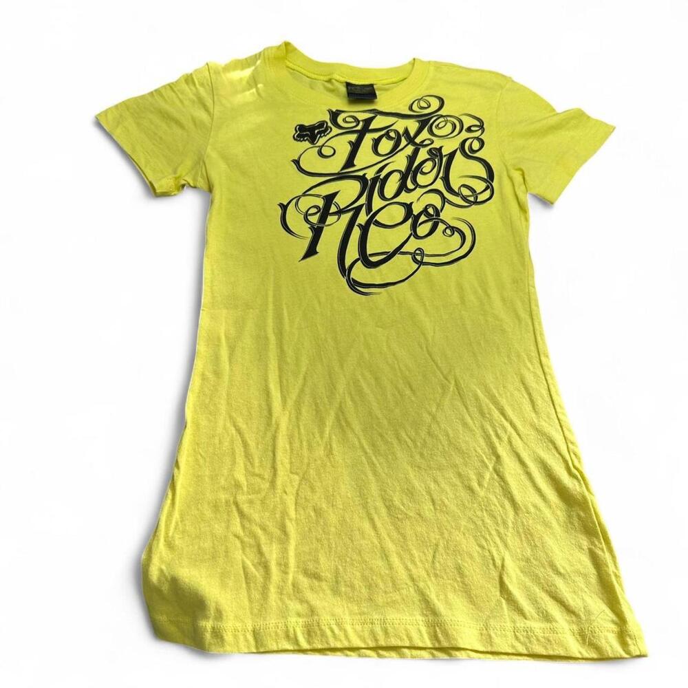 Neon Fox Racing Tee - Small - Y2K Style!